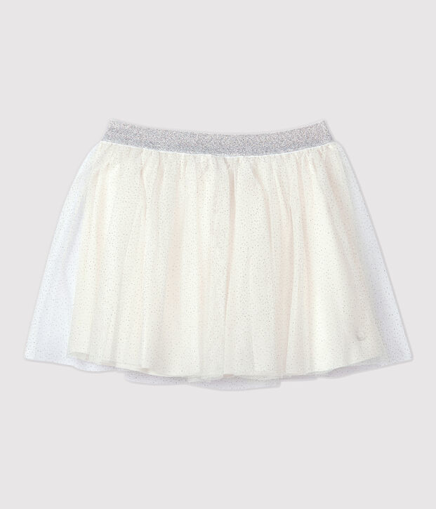 Gonna in tulle bambina bianco/grigio