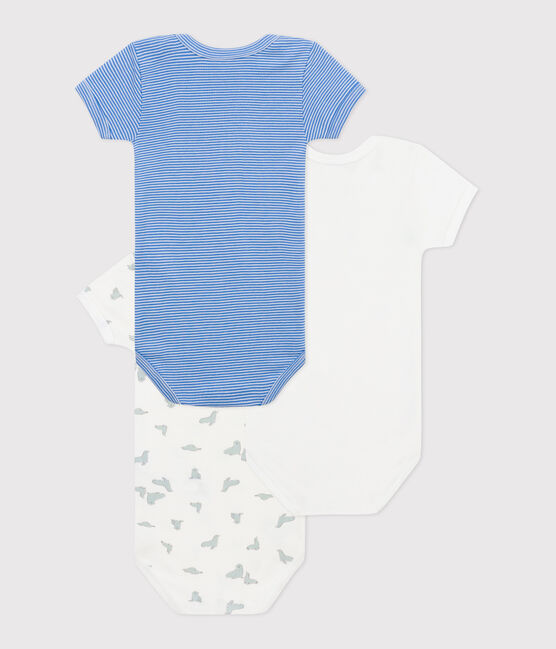 Set da 3 body a maniche corte in cotone con stampa neonato variante 1
