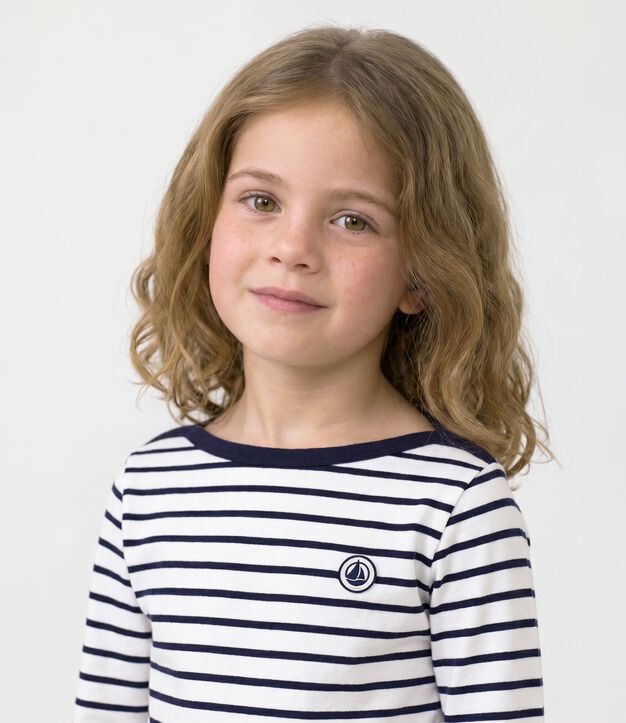 Iconico maglie a righe a righe da bambino in cotone spesso bianco/blu