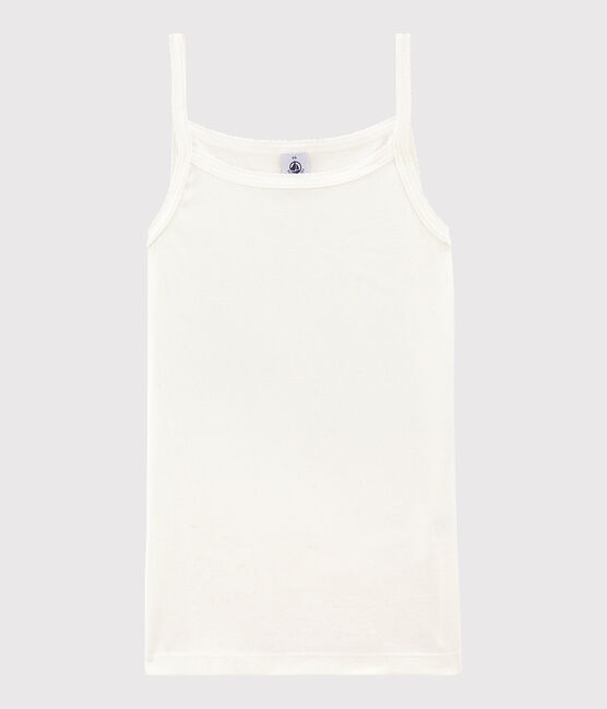 Canottiera con spalline iconica in cotone Donna bianco MARSHMALLOW