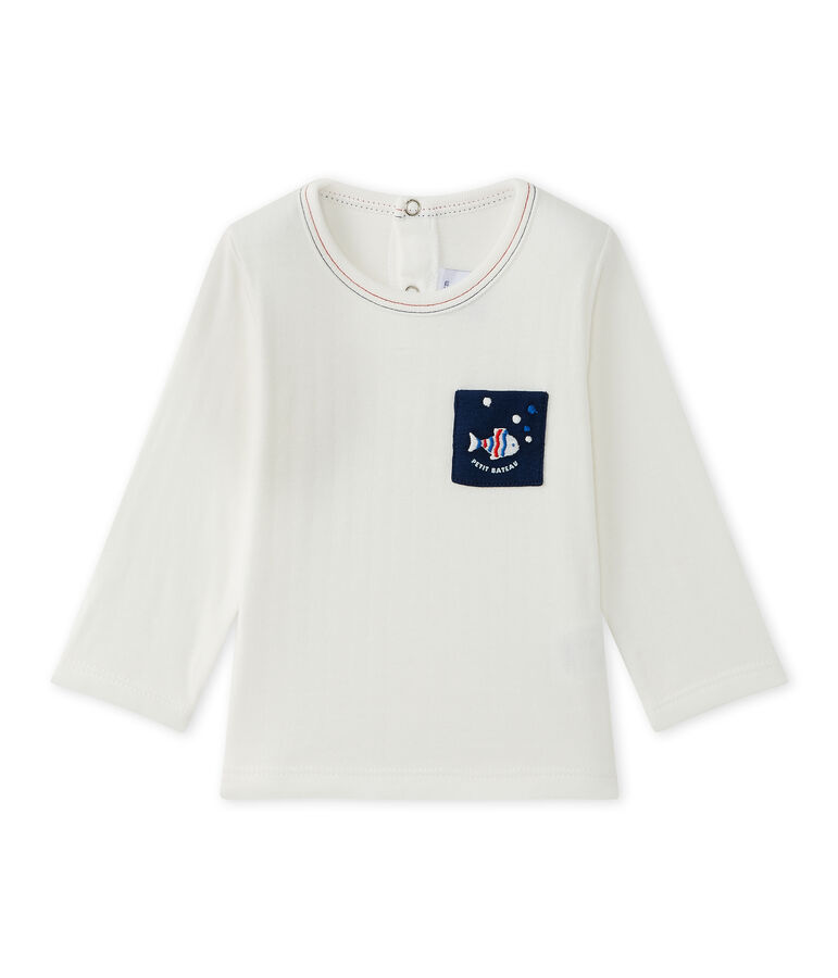 T-shirt beb&eacute; bambino tinta unita bianco