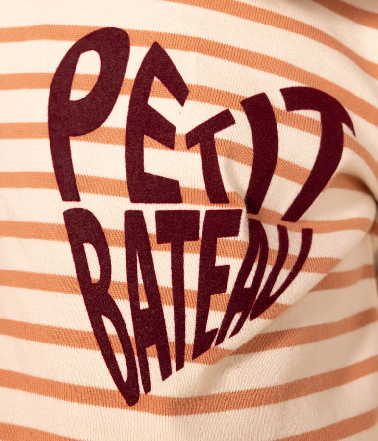 Marini&egrave;re iconica in cotone bambina. ecru/rosa