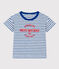 T-shirt a righe in cotone bambina - bambino bianco MARSHMALLOW/blu PERSE
