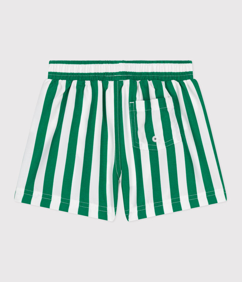Shorts da bagno con stampa a righe neonato bianco/verde