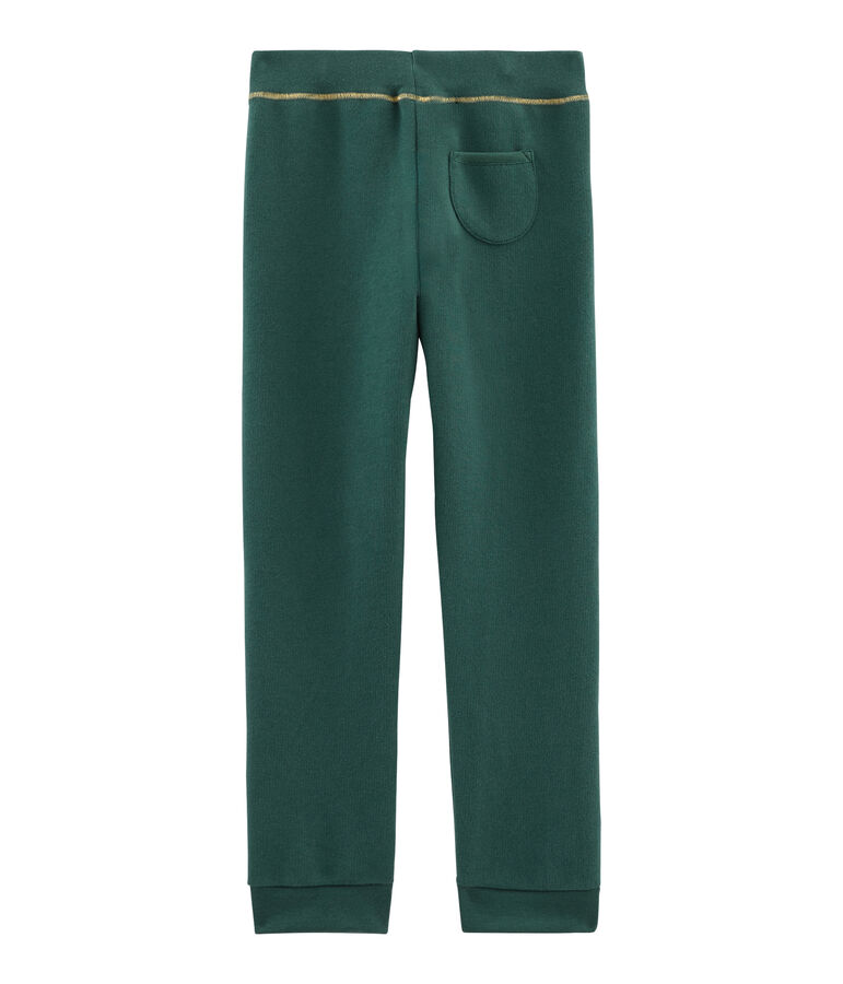 Pantalone in molleton bambina verde