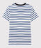 T-shirt girocollo iconica in cotone Donna bianco MARSHMALLOW/blu SURF
