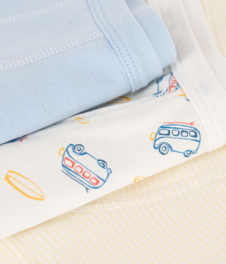 Set di 3 boxer in cotone con furgoni stampati in vita bambino multicolore