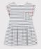 Abito bambina a maniche corte in cotone bianco MARSHMALLOW/blu SMOKING
