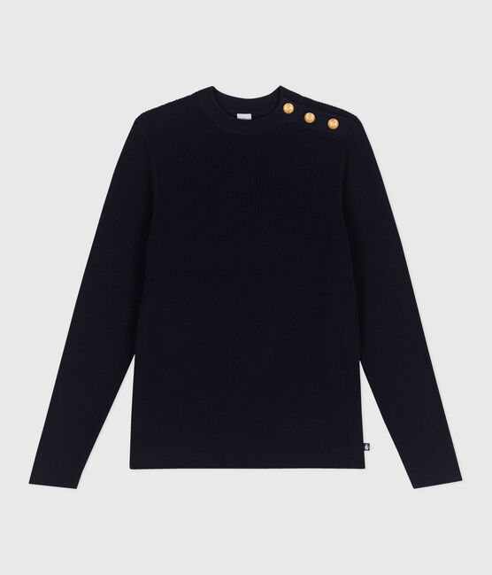 Pullover marinaro in cotone tinta unita donna blu SMOKING