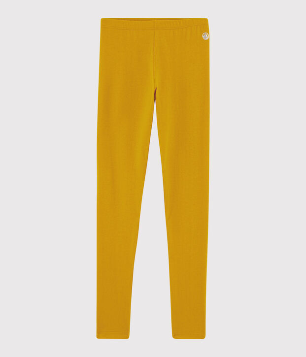 Leggings in jersey bambina giallo