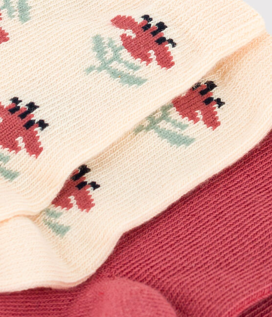 Set di 2 paia di calzini bebè in jersey di cotone a fiori variante 2