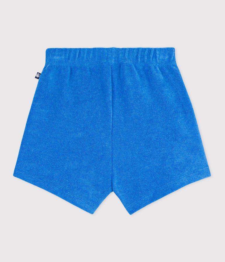 Shorts in spugna tinta unita neonato blu