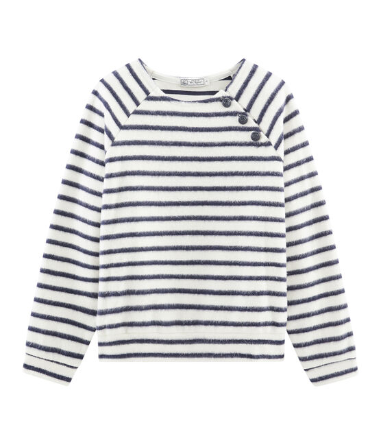 Marinière donna morbidissima beige COQUILLE/blu SMOKING