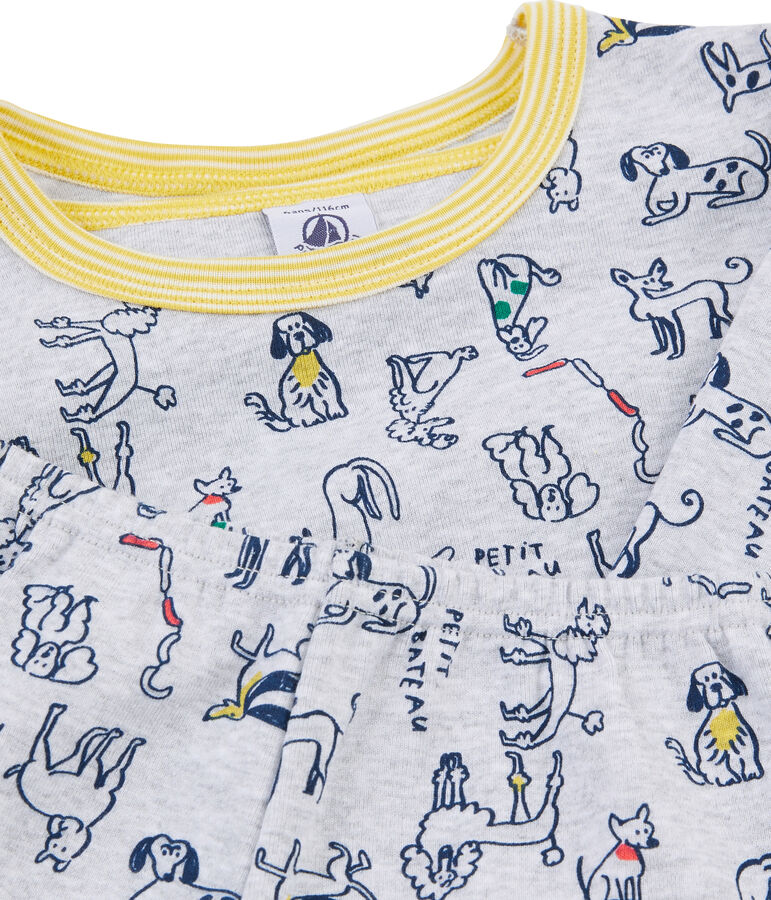 Pigiama bambino a costine grigio/multicolore