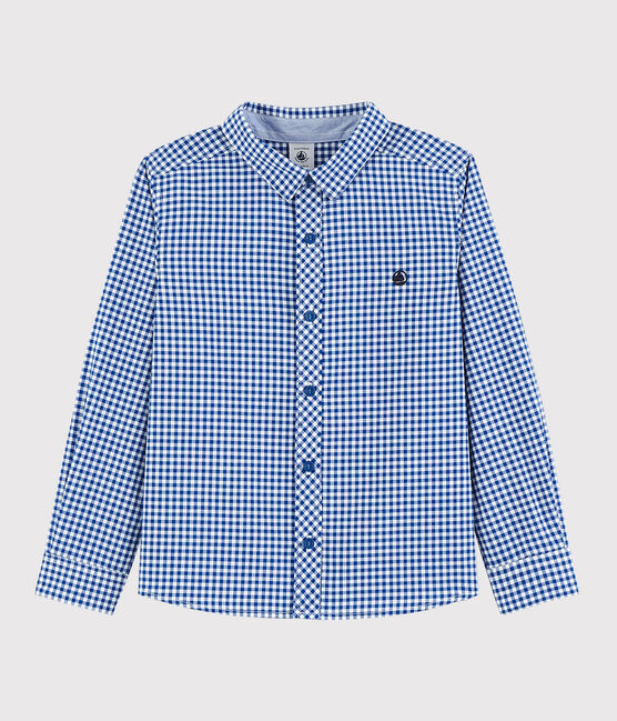 Camicia a manica lunga in popeline bambino bianco MARSHMALLOW/bianco MULTICO