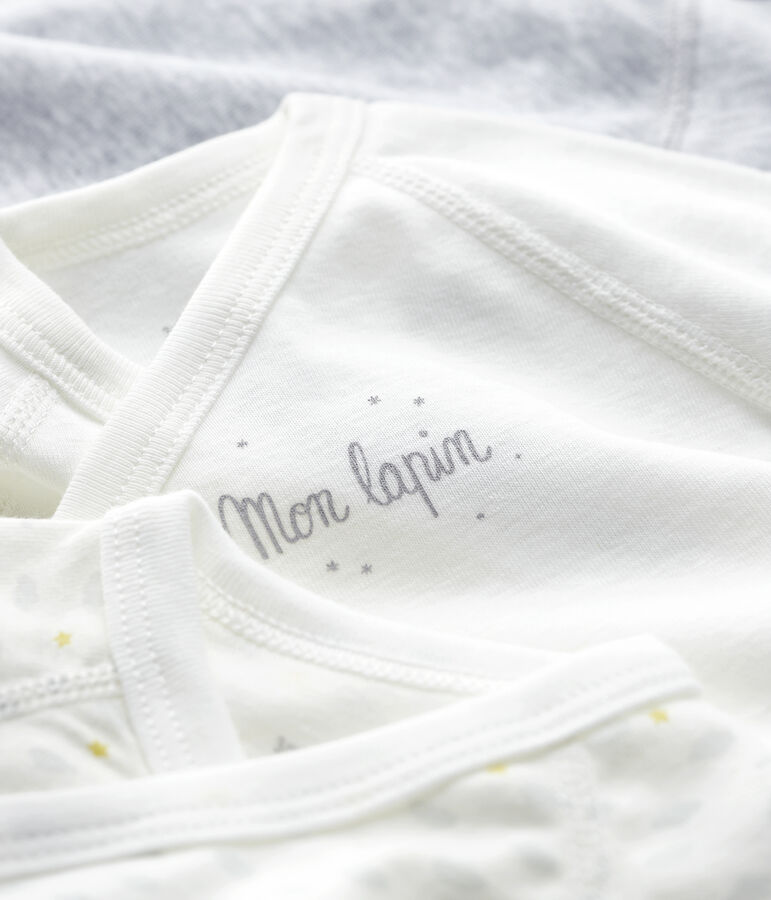 Confezione da 3 body incrociati manica corta beb&egrave; in cotone biologico multicolore