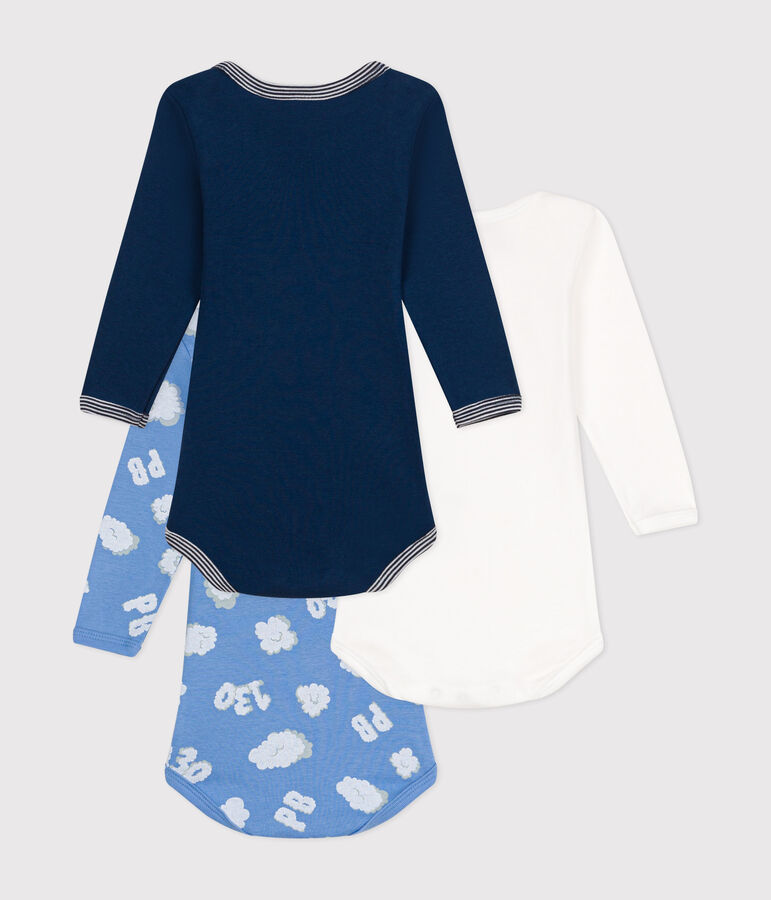 Confezione da 3 body beb&egrave; a maniche lunghe in cotone multicolore