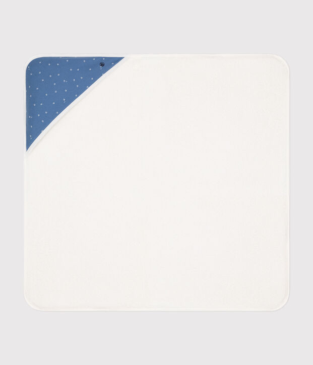 Asciugamano da bagno quadrato in cotone blu/bianco
