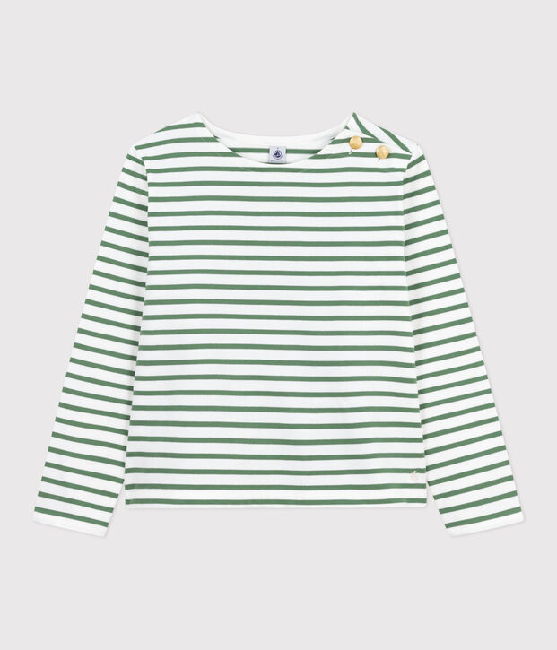 Marini&egrave;re a maniche lunghe in cotone donna verde/verde