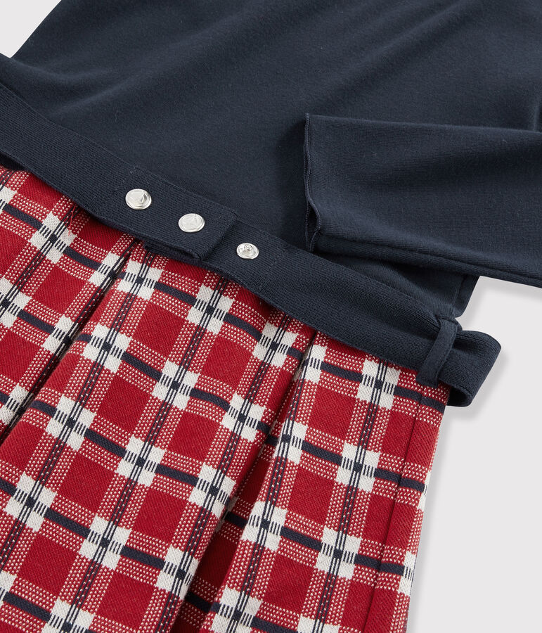 Abito maniche lunghe bambina blu/multicolore