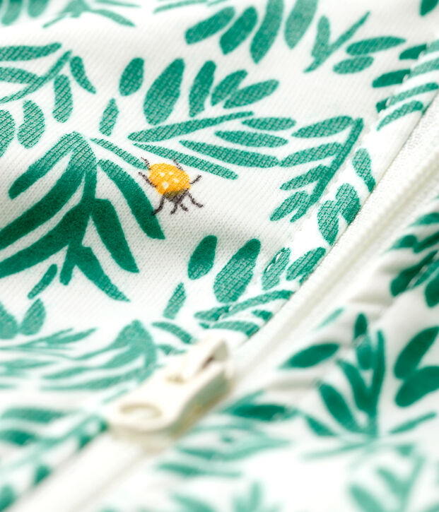 Giacca a vento in maglia spalmata beb&egrave; maschio bianco/verde/multicolore