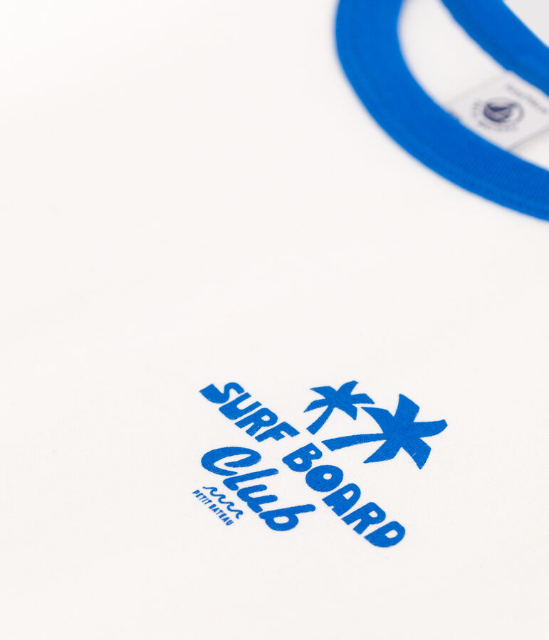 T-shirt a maniche corte in cotone con stampa bambino bianco