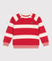Felpa bambino unisex in cotone a righe rosso AURORA/ AVALANCHE