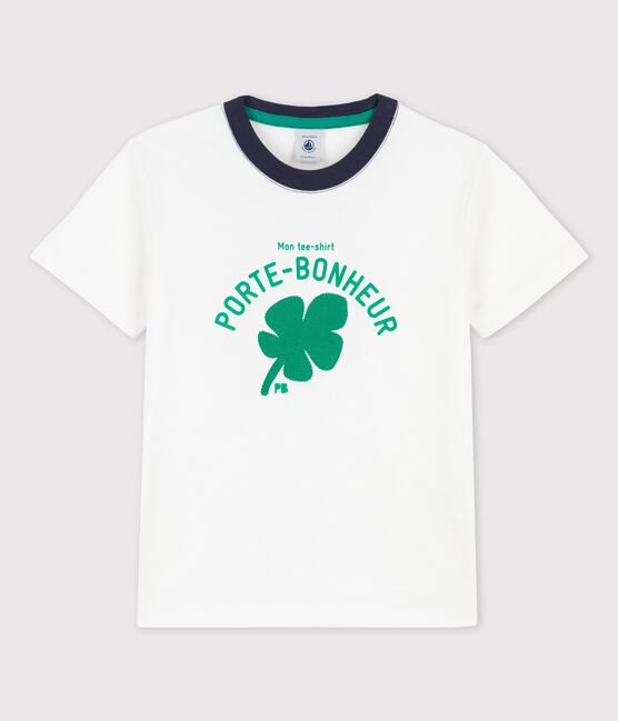 T-shirt a maniche corte in cotone bambino bianco MARSHMALLOW