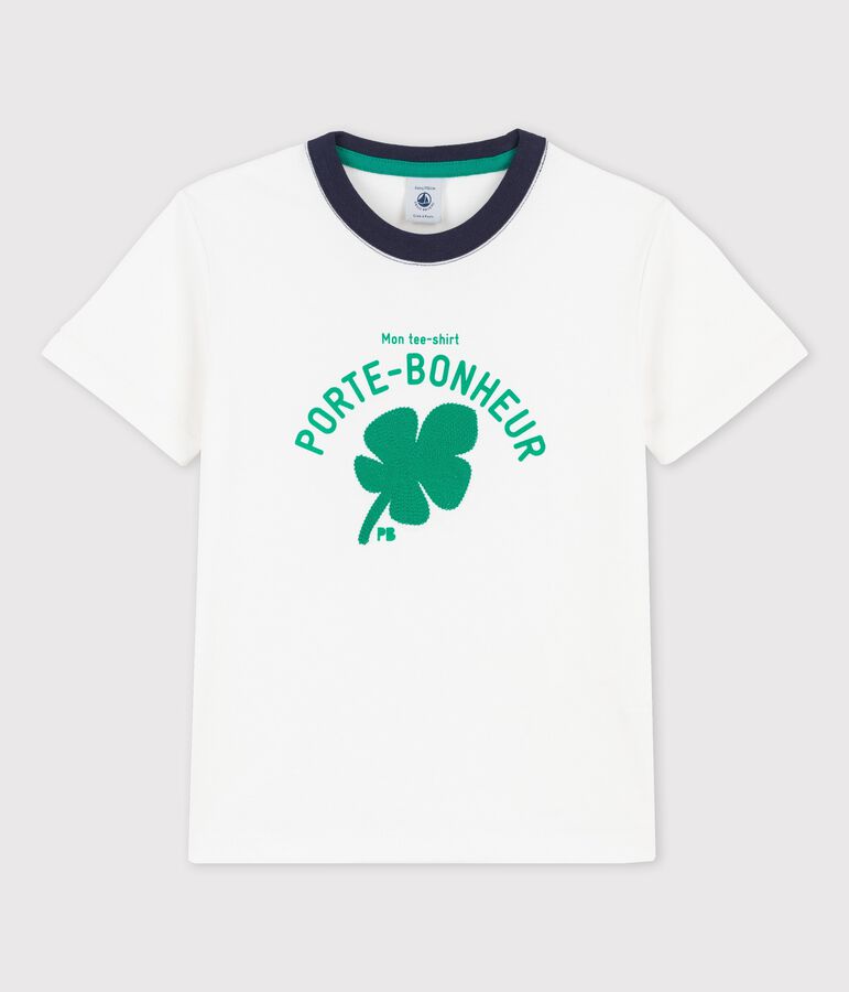 T-shirt a maniche corte in cotone bambino bianco