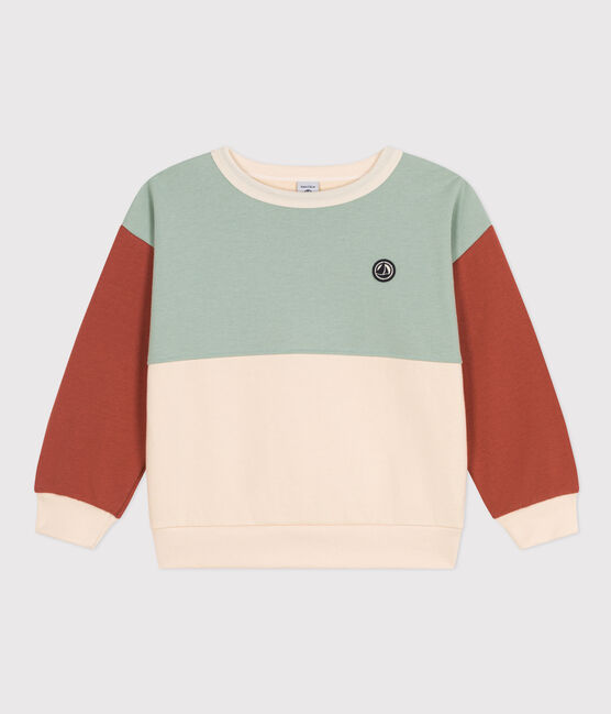 Felpa in tessuto felpato colorblock bambino bianco AVALANCHE/ MULTICO