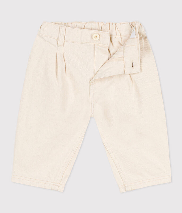 Pantaloni beb&egrave; in denim beige