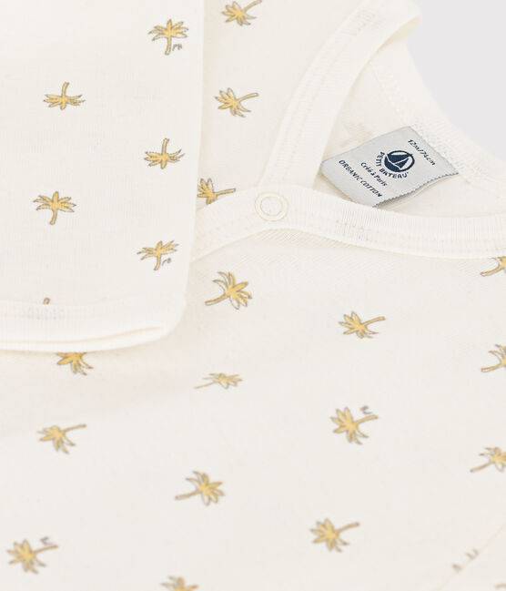 Tutina pigiama palme in cotone bianco MARSHMALLOW/bianco MULTICO