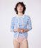 Cardigan in cotone tinta unita donna bianco MARSHMALLOW/blu PERSE