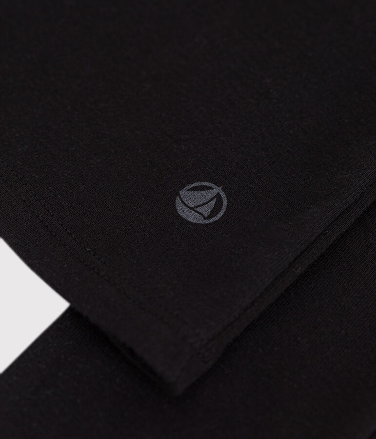 T-shirt donna L'Iconique a maniche lunghe in tinta unita a costine nero BLACK