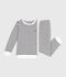 Pigiama in spugna di cotone a righe bambino blu/blu