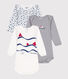 Set di 3 body a maniche lunghe in cotone neonato