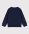 Pullover bambino in lana e cotone blu SMOKING