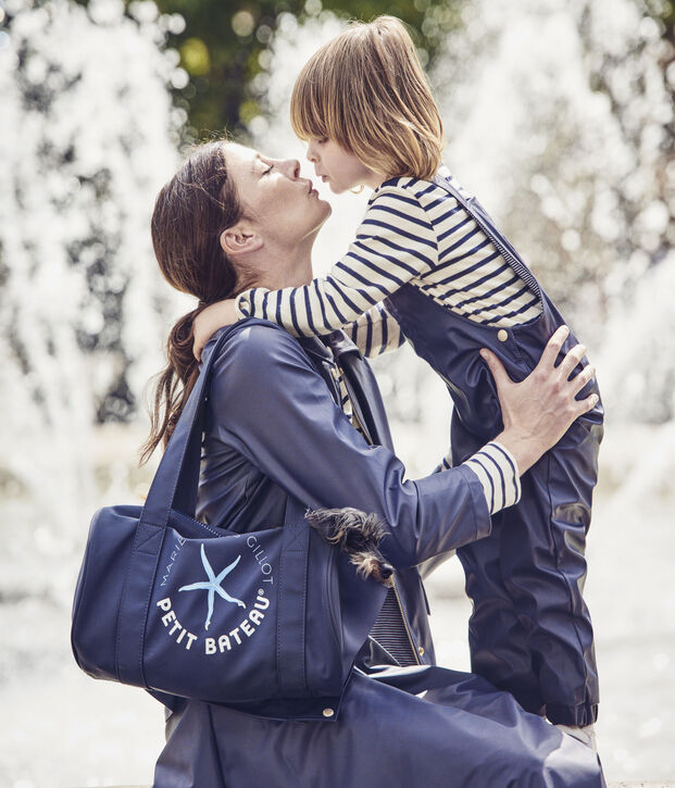 Sac polochon. Petit bateau x Marie-Agn&egrave;s Gillot blu