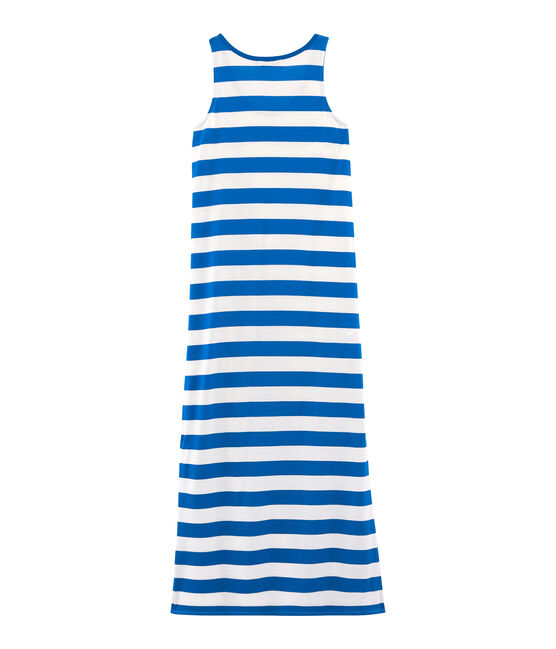 Abito senza maniche donna blu RIYADH/bianco MARSHMALLOW