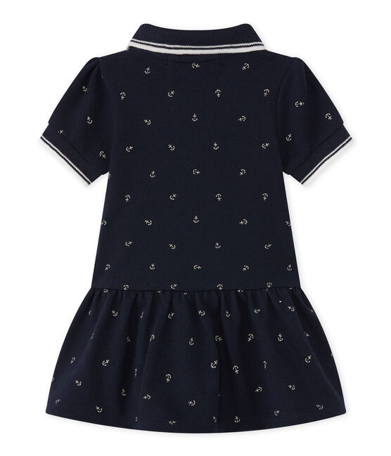 Abito per bambina a maniche corte blu SMOKING/bianco FETA