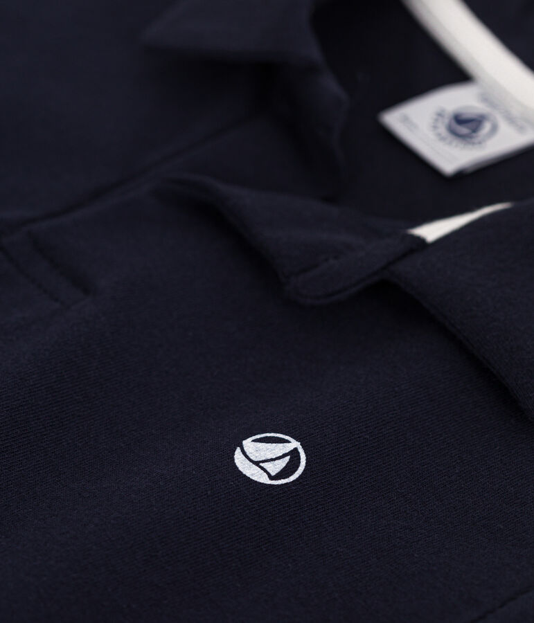 Polo a maniche corte in cotone bambino blu