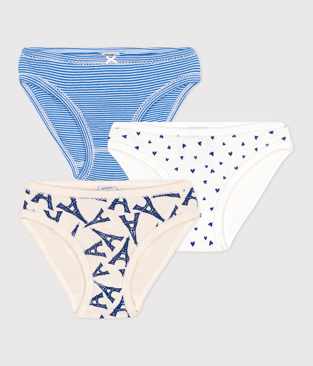Set di 3 slip Parigi in cotone bambino multicolore