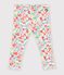 Leggings in cotone con stampa a fiori neonata bianco/multicolore