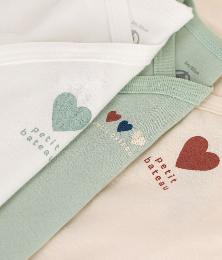 Confezione da 3 body incrociati beb&egrave; a maniche lunghe in cotone multicolore