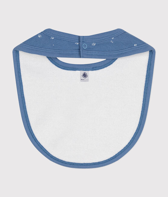 Bavaglino da neonato in cotone blu BEACH/ MARSHMALLOW