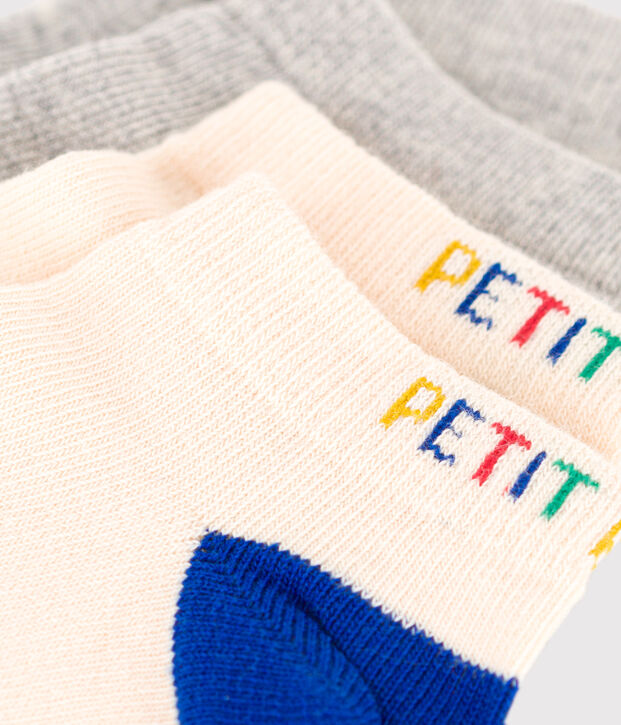 2 paia di calzini bambino in cotone tinta unita multicolore