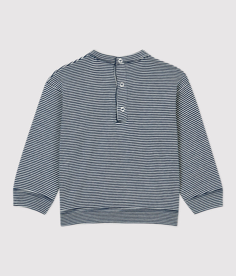 T-shirt in cotone beb&egrave; blu/bianco