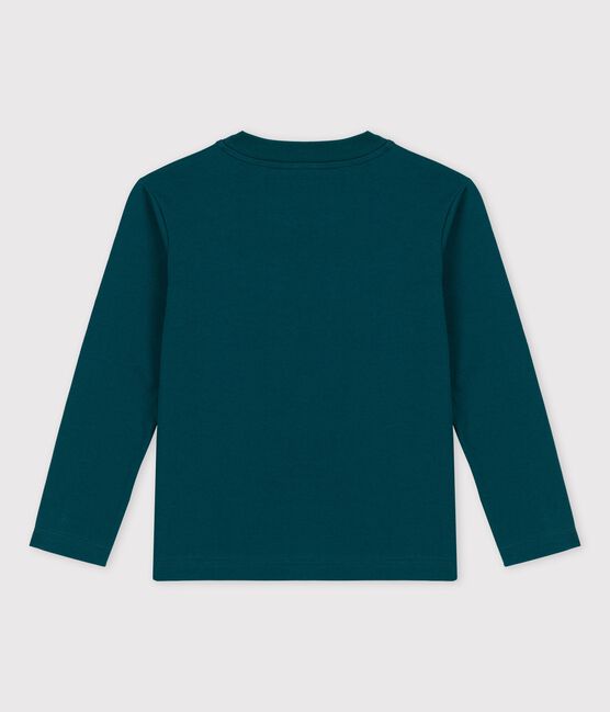 T-shirt bambino a maniche lunghe in cotone verde PINEDE