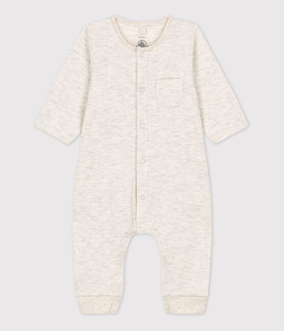 Tutina lunga bebè in tubique biologico tinta unita beige MONTELIMAR CHINE