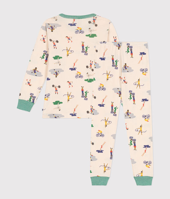 Pigiama in cotone con stampa multi sport bambino bianco AVALANCHE/ MULTICO
